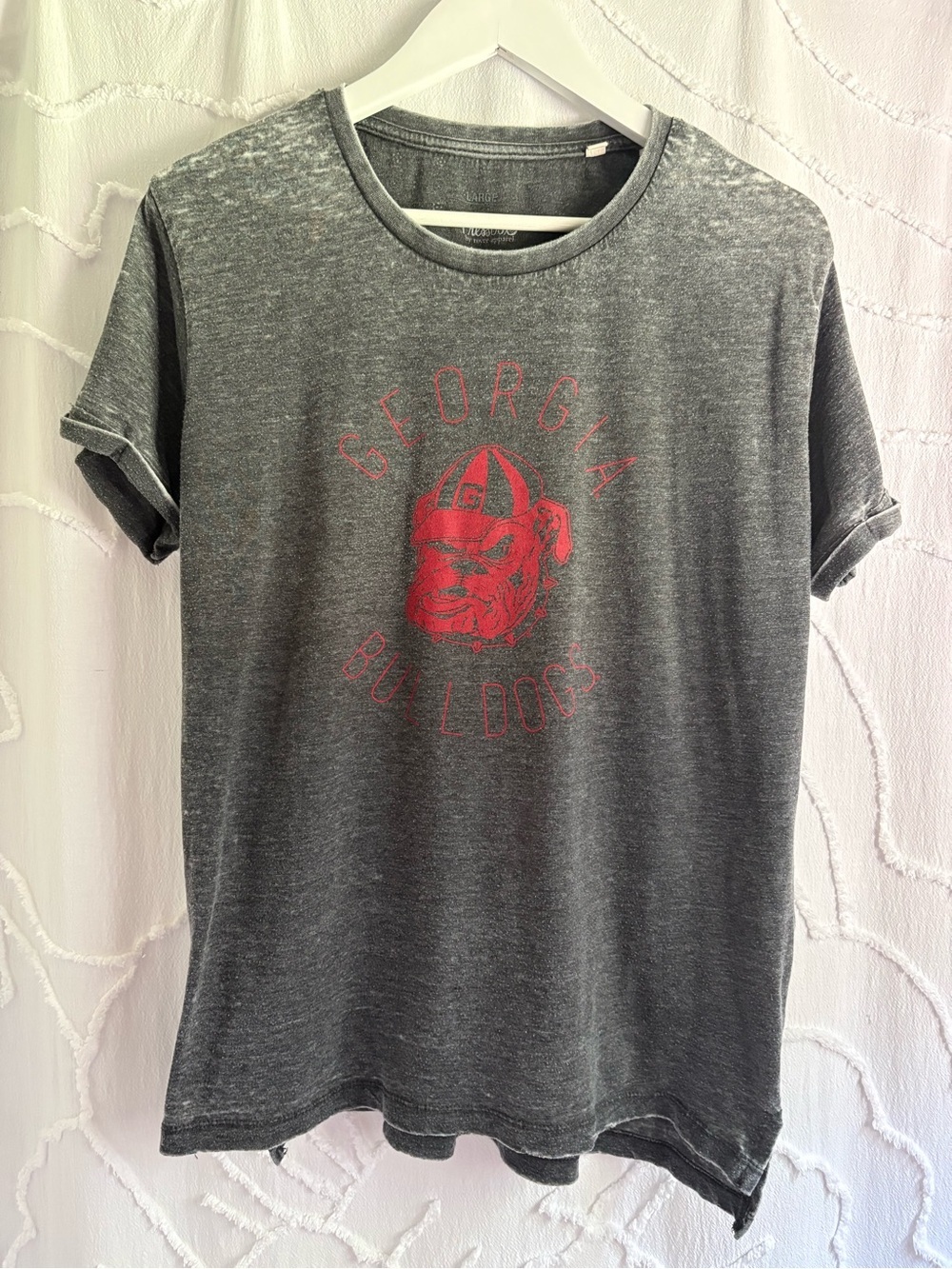 Pressbox Georgia Bulldogs Gray Graphic T-Shirt Women’s Large UGA Football Tee